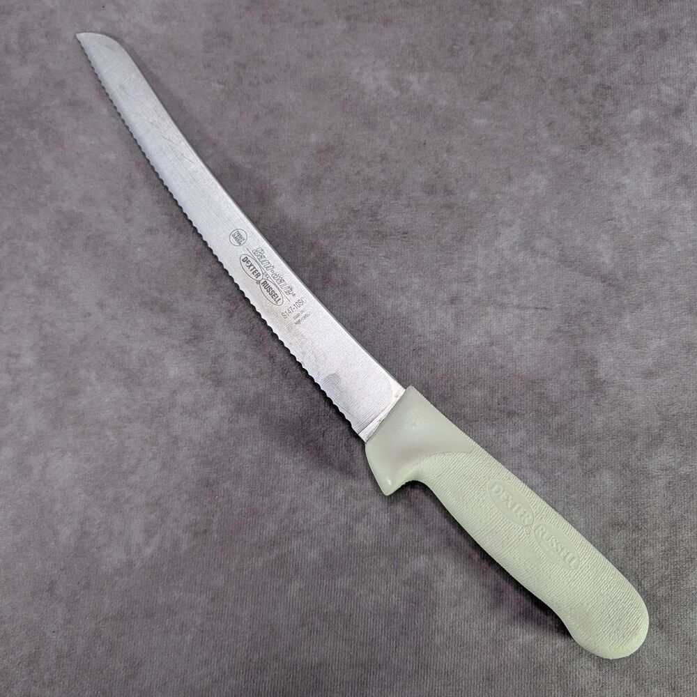 Dexter Russell Sani-Safe S147-10SC 10" Scalloped Bread Knife Slicer White USA